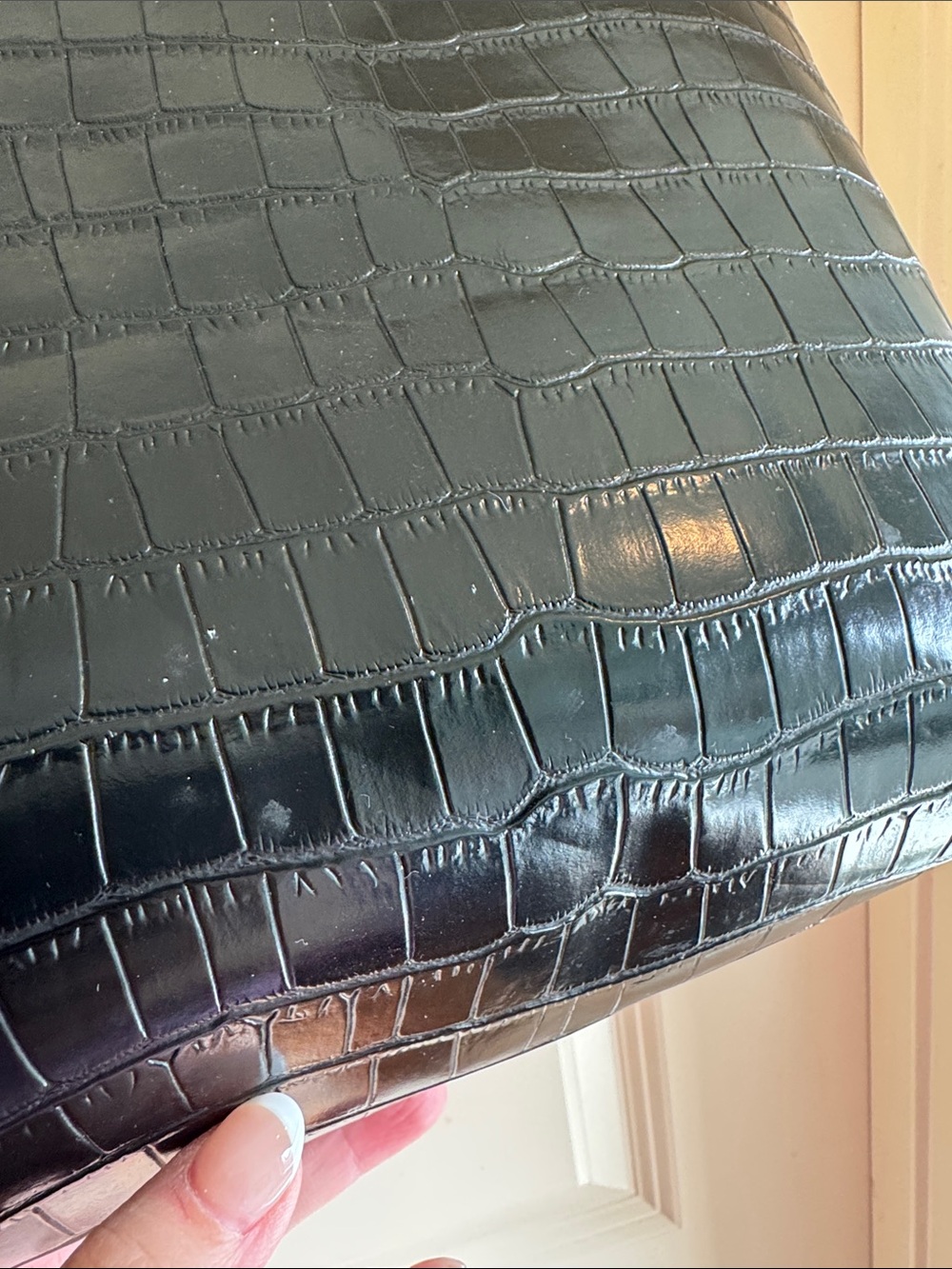 Mock Croc-Embossed Tote - Picture 2 of 7